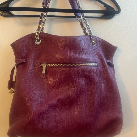 Tory Burch Thea Slouchy Chain Tote Bag Imperial Garnet - Picture 2 of 10